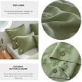 thumbnail image 2 of Simple&Opulence 100% Washed Linen Euro Sham Cover, 26 x 26 Inch, Decorative Bed Pillow Cover with Coconut Button, Solid Color Pillow Shams Set of 2 (Sage Green), 2 of 8