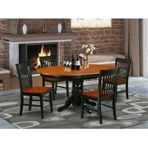 East West Furniture Kenley 5-piece Wood Dining Set in Black/Cherry