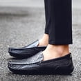 thumbnail image 4 of Summer Men Casual Shoes Moc Toe Genuine Leather Mens Loafers Breathable Slip on Driving Shoes, 4 of 4