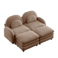 thumbnail image 5 of Miekor Furniture Teddy Fabric Cloud-like 2-Seat Sofa,Curved Backrest and Armrest with Curved Lumbar Pillows, Sectional 2 Seater Modular Couch with 2 movable Ottomans and Supportive Double-laye No6799, 5 of 9