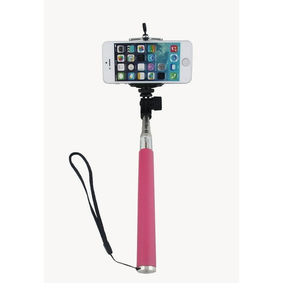 Extendable Handheld Selfie Stick for Cellphones - Pink