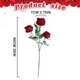 thumbnail image 3 of 1 Stem Three-Headed Artificial Rose Flower Faux Silk Rose Head Branch for Wedding Bouquet Centerpiece Hotel Home Table Decor 66cm, Clearance Hot Pink, 3 of 9