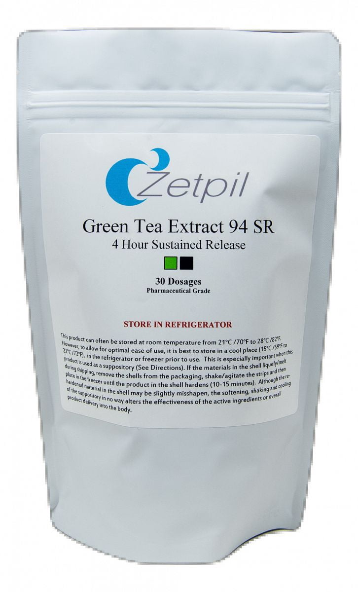 Zetpil Green Tea Extract 94 SR Suppositories, 30 Count
