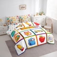 thumbnail image 3 of Homewish Back To School 7-Piece Twin Bedding Sets,Ducational Learning Bedding Comforter Set,Kawaii Pencil Bus Sheet Sets For Teens,Breathable Home Decor Reversible, 3 of 8
