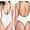 White, variant on Oplxuo Open Back One Piece Swimsuit for Women Sexy Plunge V Tummy Control Bathing Suit Color Block Beach Swimwear