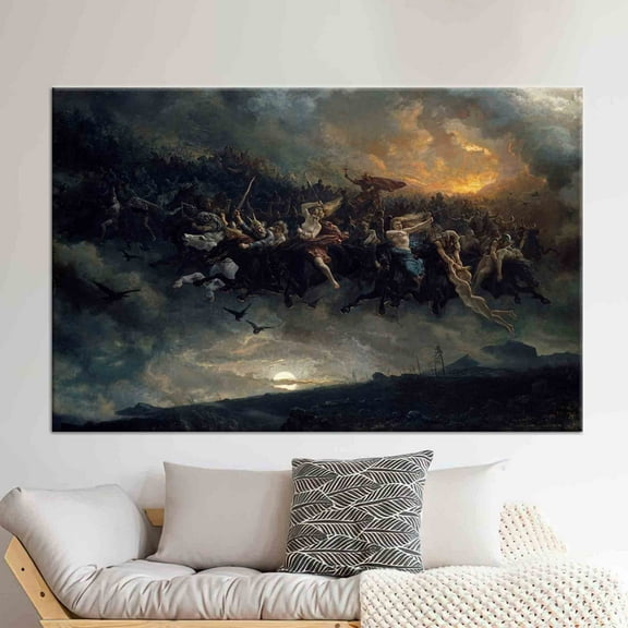 The Wild Hunt Of Odin, Wall Decor, 3D Wall Art, 3D Canvas, The Wild Hunt Of Odin Canvas Decor, Norse Mythology 3D Canvas, Canvas Wall Decor - Gallery Wrapped