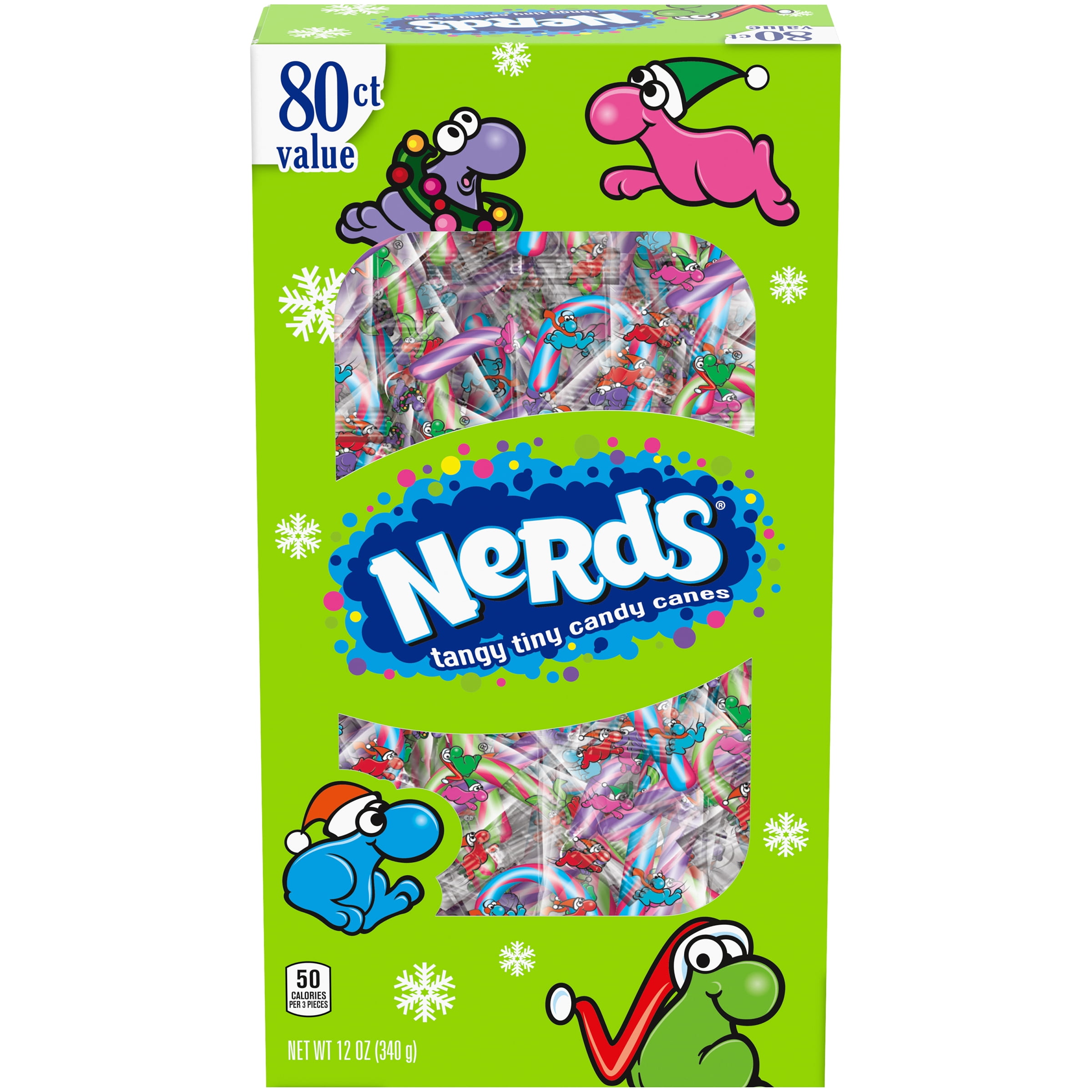 Nerds Mini Holiday Candy Canes, 12 Oz (80 Count)