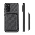 thumbnail image 4 of Cutyskin Carbon Fiber Texture PU Leather Case for Samsung Galaxy S20 FE, with Detachable Card Holder, Compatible Magsafe Charging, Ultra Thin Design Shockproof Phone Case for Galaxy S20 FE, Black, 4 of 6