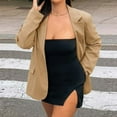 thumbnail image 1 of Women Bodycon Dress Backless Slash Neck Side Slit Vacation Outfit (Black S), 1 of 7