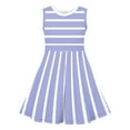 thumbnail image 4 of Kovlvoll Toddler Girls' Dress Summer Clothes Sleeveless Round Neck Striped Dresses 3-14 Years, 4 of 7