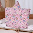 thumbnail image 5 of Pink Fairy Princess Pattern Hooded Bath Towel，60"x35" for Ages 3 To 12 Kids, Quick Dry Lightweight Soft Microfiber Hood Beach Towel Cover Up for Kids, 5 of 7