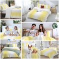 thumbnail image 5 of 3 Piece Lemon Yellow White Duvet Cover Set Full Size,Microfiber Comforter/Quilt Cover with Corner Ties and 2 Pillowcases,Gradient Vertical Stripes Geometric All Season Bedding with Zipper Closure, 5 of 8