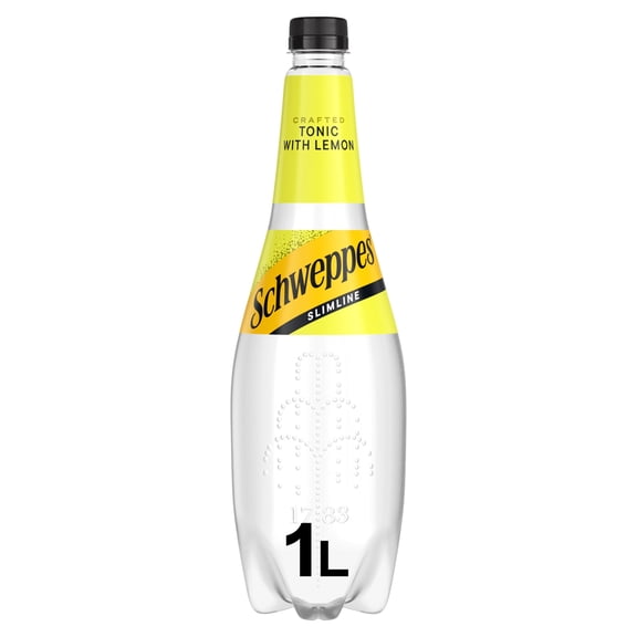 Schweppes Slimline Tonic Water With Lemon Zest 1L, Imported from Britain