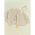 thumbnail image 3 of Baby Sweetie Mommy and Me Matching Pullover Sweatshirt Ribbed Long Sleeve Round Neck Chunky Knit Tops Fall Winter Clothes, 3 of 10