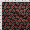 thumbnail image 3 of oneOone Viscose Jersey Fabric Leaves & Floral Artistic Sashiko Print Sewing Fabric BTY 60 Inch Wide, 3 of 5