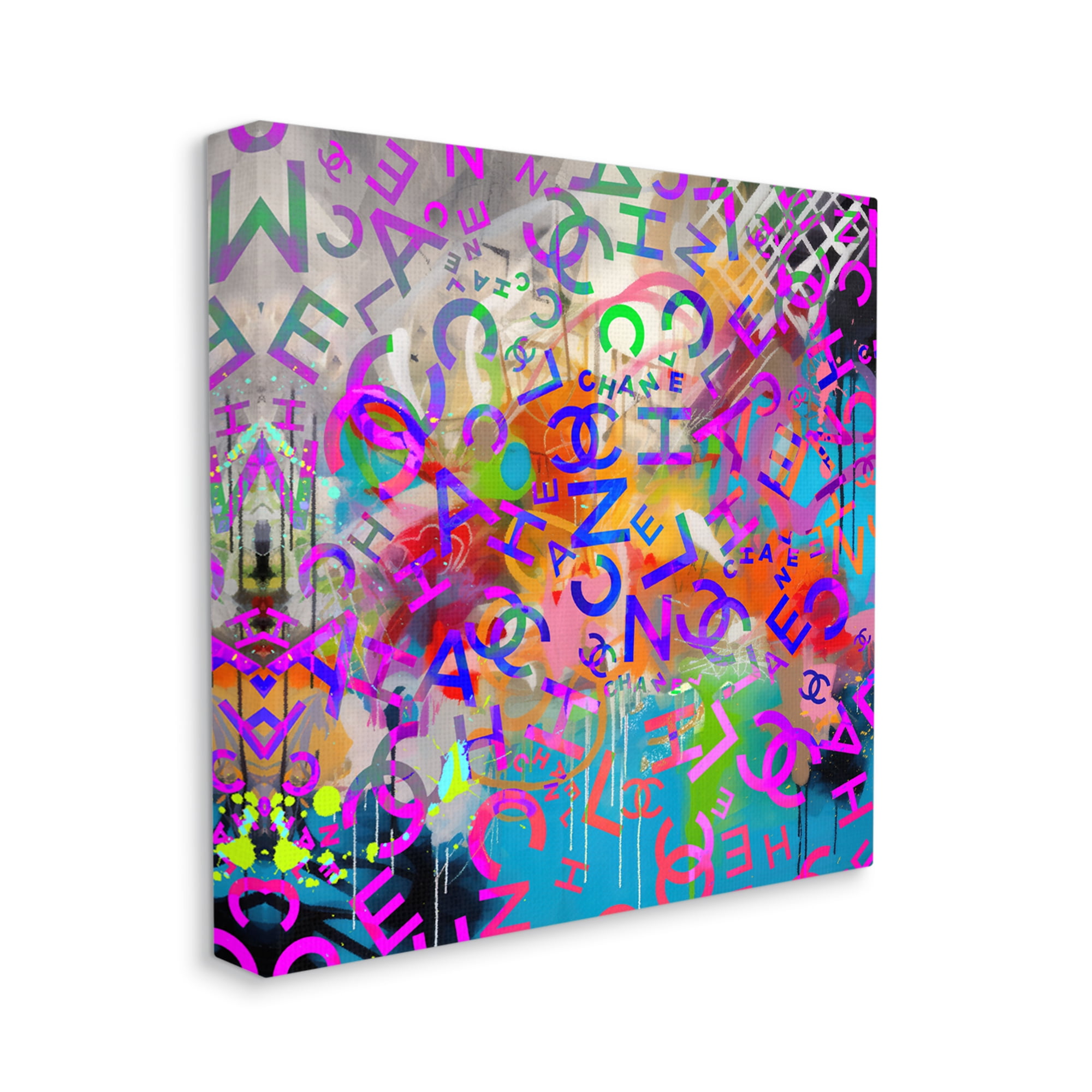 Stupell Industries Modern Glam Logos Abstract Painting Gallery Wrapped Canvas Print Wall Art, 24 x 24