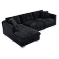 thumbnail image 2 of MAYEERTY 96x56" Modern Cloud Sectional Sofa - L-Shaped 4-Seat Chenille Couch with 2 Free Pillows/Oversized Chaise for Living Room/Apartment/Office, 3 Colors, 2 of 24