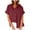 Wine, variant on Taqqpue Women's Linen Hoodies Tops Short Sleeve Hoodies Casual Tops Button Front V Neck T-Shirts Lightweight Summer Beach Tee Tops with Pocket