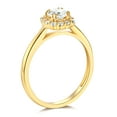 thumbnail image 3 of Wellingsale Ladies Solid 14k Yellow Gold Polished CZ Cubic Zirconia Round Cut Halo Engagement Ring - Size 6, 3 of 6