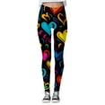 thumbnail image 4 of Yuncity Womens Valentines Leggings Cute Holidays Love Heart Print Funny Graphic High Waist Tights Yoga Pants For Workout Running Athletic Women's Leggings S-Xxl Black, 4 of 5