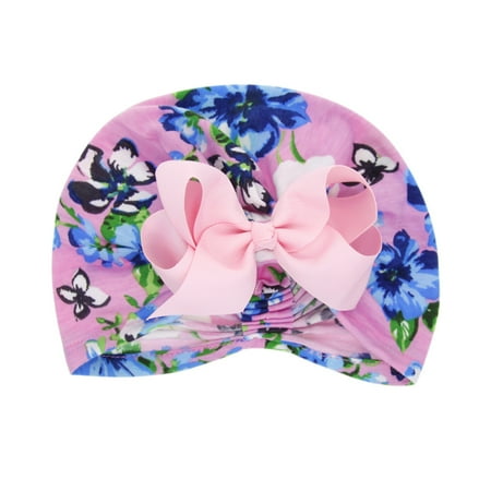 

Sun Hat Toddler Newborn Floral Bow Beanie Headwear Cap Accessories Swim Hat Pink