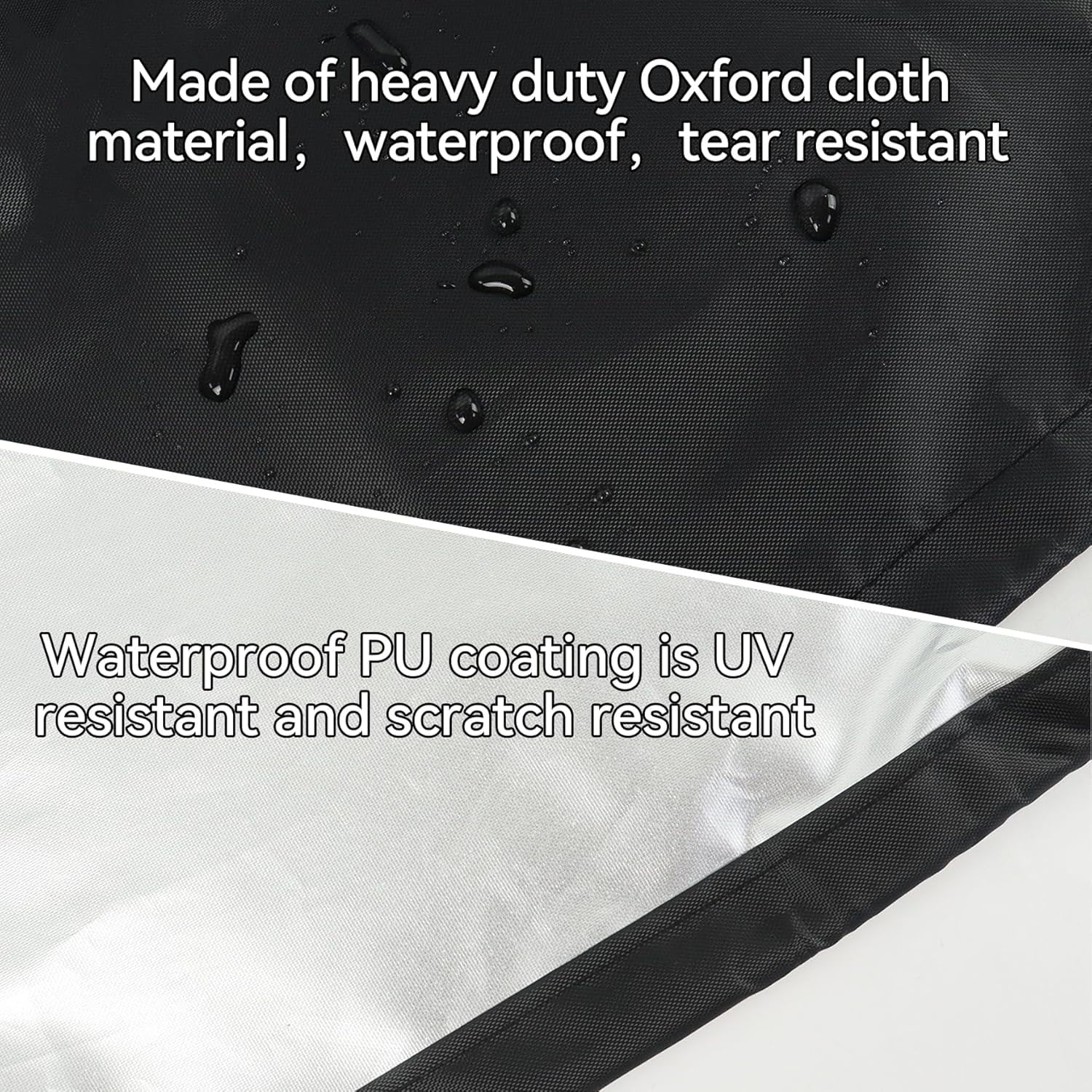 Outdoor Rectangular Coffee Table Cover 42x24x18 Inch Waterproof Windproof Heavy Duty Oxford Patio Furniture Protector Black