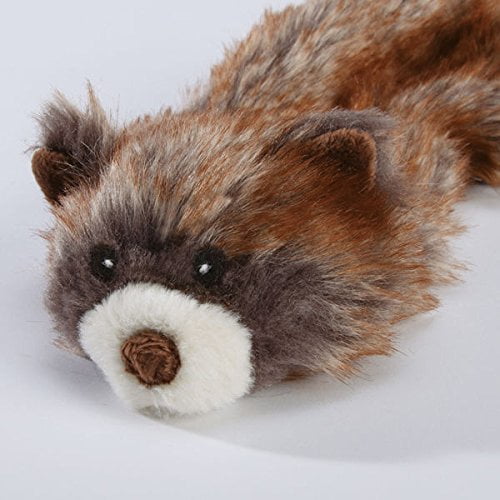 Animal Stuffing Free Dog Toy with Squeaker Unstuffies for Dogs No Mess Toys(Animal - Red