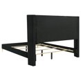 thumbnail image 3 of Benjara Dle King Size Bed, Wingback Headboard, Gold Bracket Feet, Black Upholstery, 3 of 6