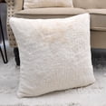 thumbnail image 7 of Home Soft Things Solid faux-fur 2 Piece Throw Pillow Cover Set - Egret - 20" x 20", 7 of 7