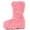 Pink, variant on Ellie Shoe E-500-FUZZ 5" Chunky Heel Platform Boot with faux fur 12 / Blue