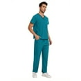 thumbnail image 4 of Wholesale Fashion Scrub Suits Hospital Uniform Set Solid Color Gown Pocket Scrubs Sets for Women Mans Joggers Pants Suit, 4 of 11