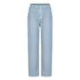 thumbnail image 6 of Htigea Clearance Women's Wide Leg Jeans High Waisted Stretchy Straight Leg Jeans Loose Trendy Denim Pants with Pocket Today Sales Light Blue XL, 6 of 7
