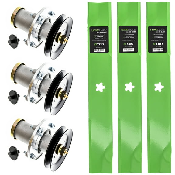 8TEN Spindle Pulley High Lift Blade Kit for Husqvarna 52 inch GT52 MK1002267