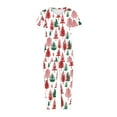 thumbnail image 4 of Censtreet Christmas Women's Pajama Set Short Sleeve Shirt and Capri Pants Sleepwear Pjs Sets with Pockets Multiple choices for families, 4 of 5