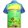 thumbnail image 2 of HAPPY BAY Men's Hawaiian Shirts Short Sleeve Button Down Shirt Mens Vacation Shirts Summer Beach Casual Tropical Shirts for Men Funny 3XL Dolphin Sea, Blue, 2 of 7