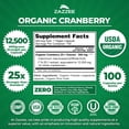 thumbnail image 4 of Zazzee Organic Cranberry 500 mg per Capsule – 100 Vegan Capsules – 25:1 Extract – Supports UTI Wellness & Urinary Tract Health – Vegan • Non-GMO • Kosher • Made in USA, 4 of 12