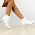 thumbnail image 2 of Unique Bargains Bottines à Talons Aiguilles Hauts à Bout Pointu pour Femmes Blanches 8, 2 of 4