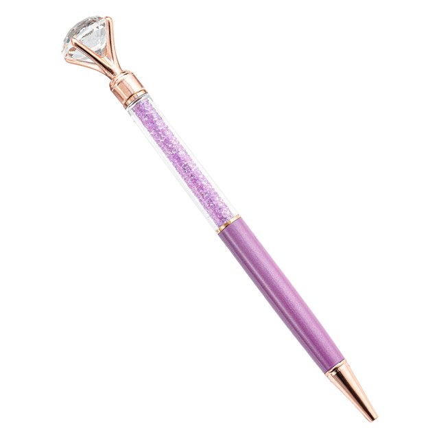 CSChome Ballpoint Pen Glitter Half Transparent Ballpoint Pen with Replaceable Refill Portable Writing Tool for Students