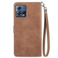 thumbnail image 3 of for Motorola Moto S30 Pro Wallet Case, [Flower Embossed] Premium PU Leather Wallet Flip Protective Phone Case Cover with Card Slots and Stand with Wrist Strap for Motorola Moto S30 Pro, Brown, 3 of 7
