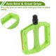 thumbnail image 3 of Pedal de bicicleta de nylon universal Unique Bargains con tiras reflectantes verde hierba, adecuado para ejes de 14 mm, pedal antideslizante para BMX MTB bicicletas de carretera 1 par, 3 of 7