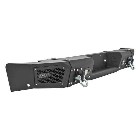 KOJEM Rear Bumper,Fit for 2011-2014 Chevy Silverado & GMC Sierra 2500/3500 W/LED Lights & D-Rings