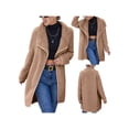 thumbnail image 7 of Douhoow Women Fleece Jacket Turn Down Collar Long Sleeve Cardigan Fall Winter Warm Coat Outwear, 7 of 7