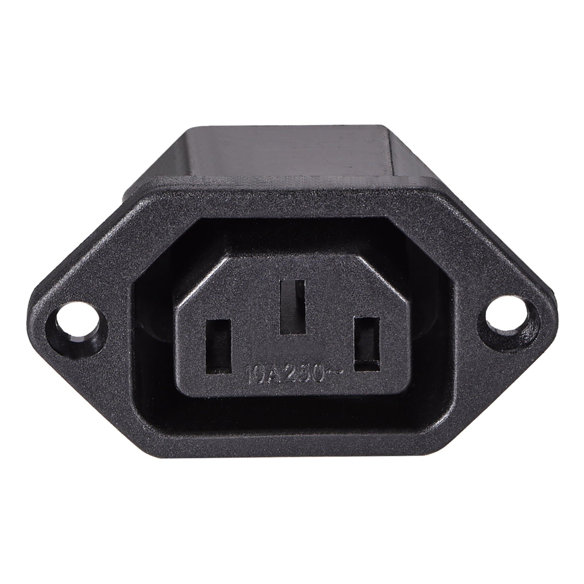 C13 Panel Mount Plug Adapter 250V AC 10A 3Pins IEC Inlet Module Plug ...