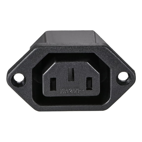 C13 Panel Mount Plug Adapter 250V AC 10A 3Pins  IEC Inlet Module Plug Power Connector Socket Straight