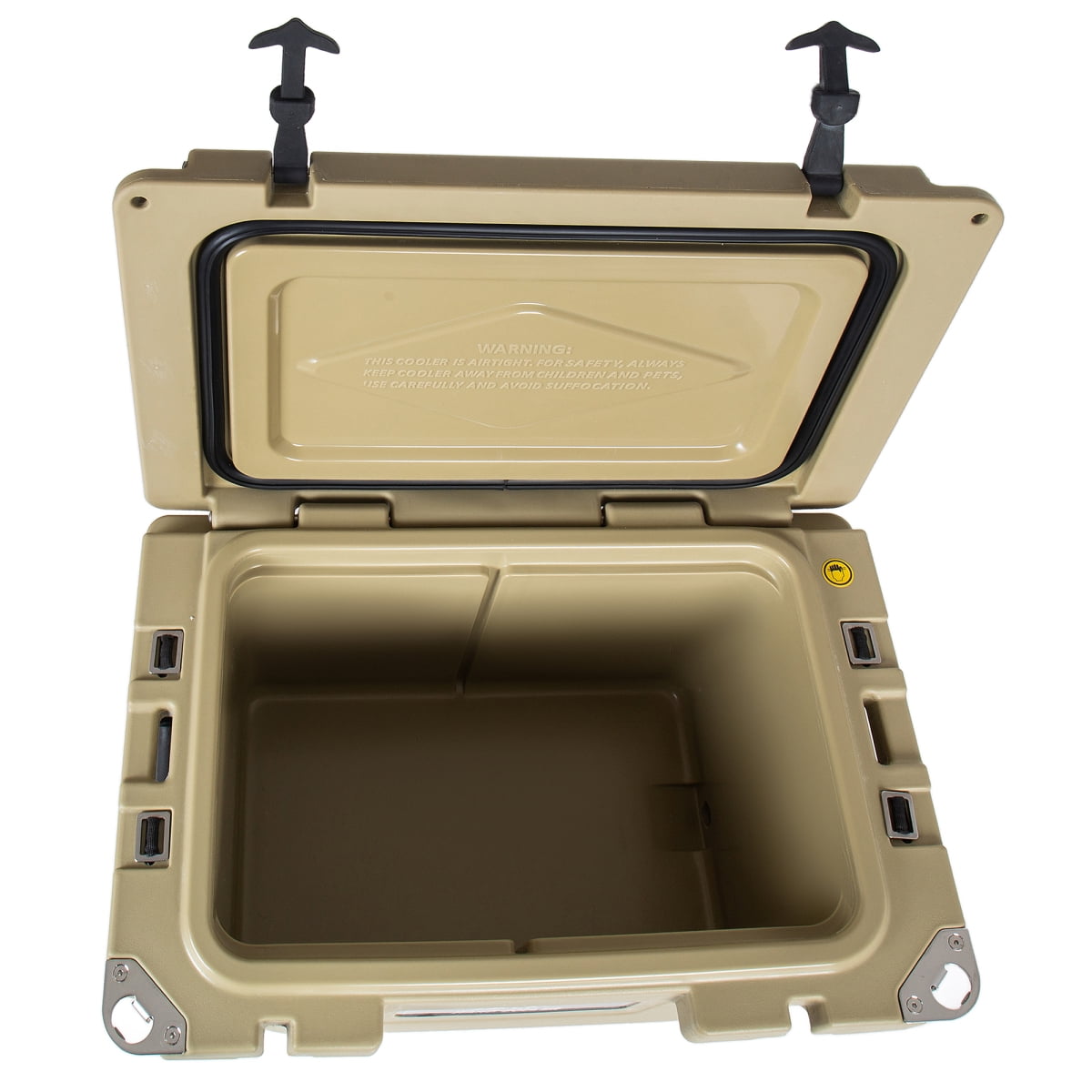 50 Quart Khaki Cooler, Ultra-Light Insulated Ice Chest, Heavy-Duty Hard Shell Cooler with 6-Day Ice Retention for Camping, Tailgating, Job Site, Multiple Sizes Available