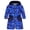 Blue Star, variant on Girls Robe Hooded Fleece Bathrobe Zip Up Plush Sleepwear Soft Cozy Loungewear with Moon Pockets for 4-14Y