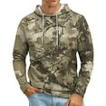 thumbnail image 2 of Men’s Camouflage Pullover Hoodie With Adjustable Drawstring Lightweight Soft Fleece Sweatshirt For Outdoor Activities,Size M-3XL, 2 of 6