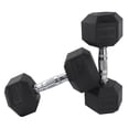 thumbnail image 1 of Par de Mancuernas Hexagonales Fire Sports Caucho Negro 12.5Kg, 1 of 3