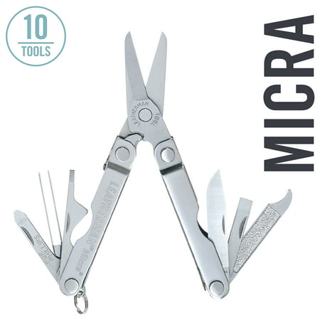 LEATHERMAN - Micra Keychain Multitool with Spring-Action Scissors and Grooming Tools - Stainless