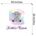 thumbnail image 4 of Personalized Watercolor Decal Bedroom Wall Decal for Children Safari Animal Art Colorful Background Cute Custom Name Décor - Size: 27 In x 30 In, 4 of 5